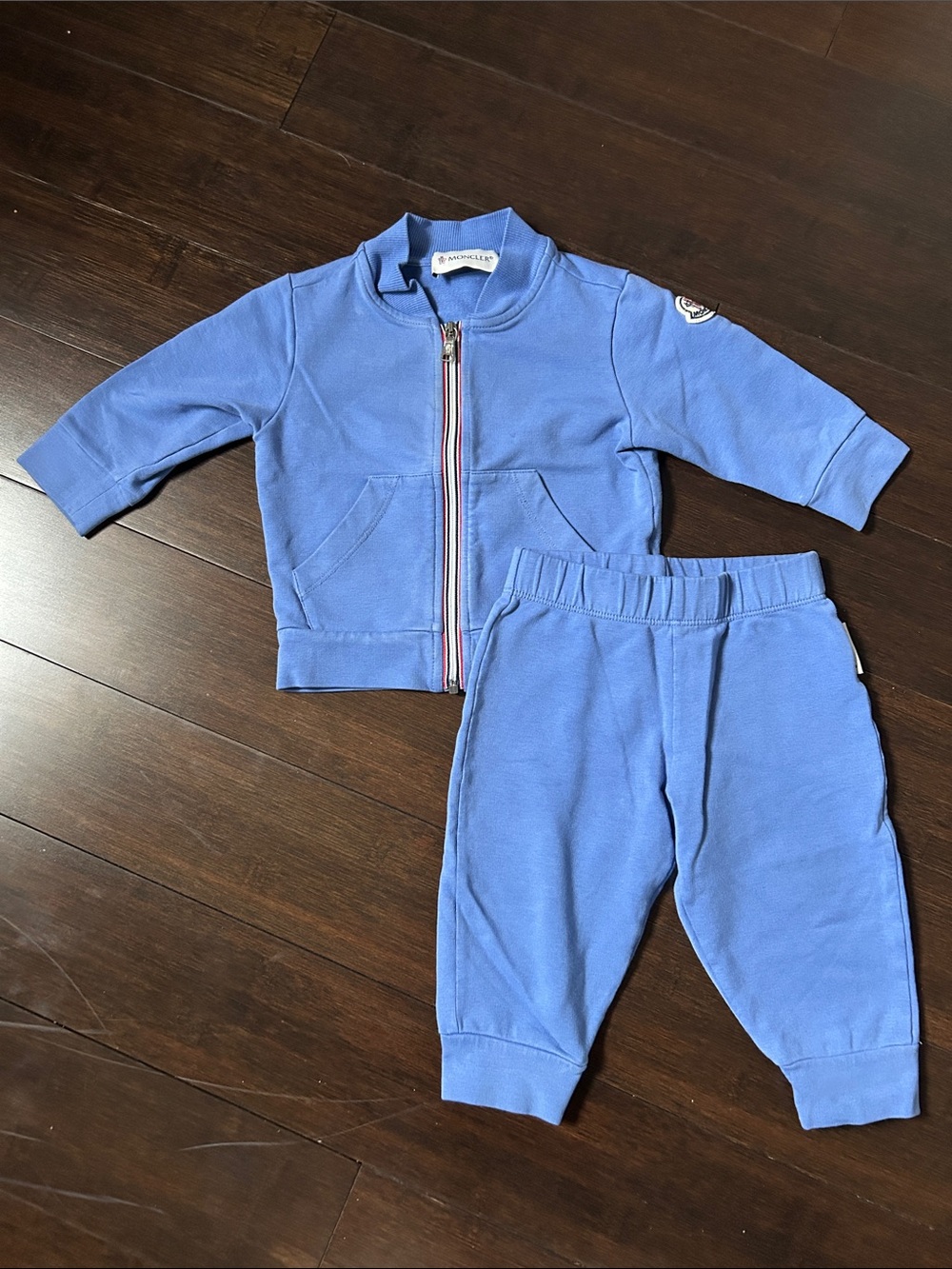 Moncler Light Blue Kids Zip Jacket and Joggers Set